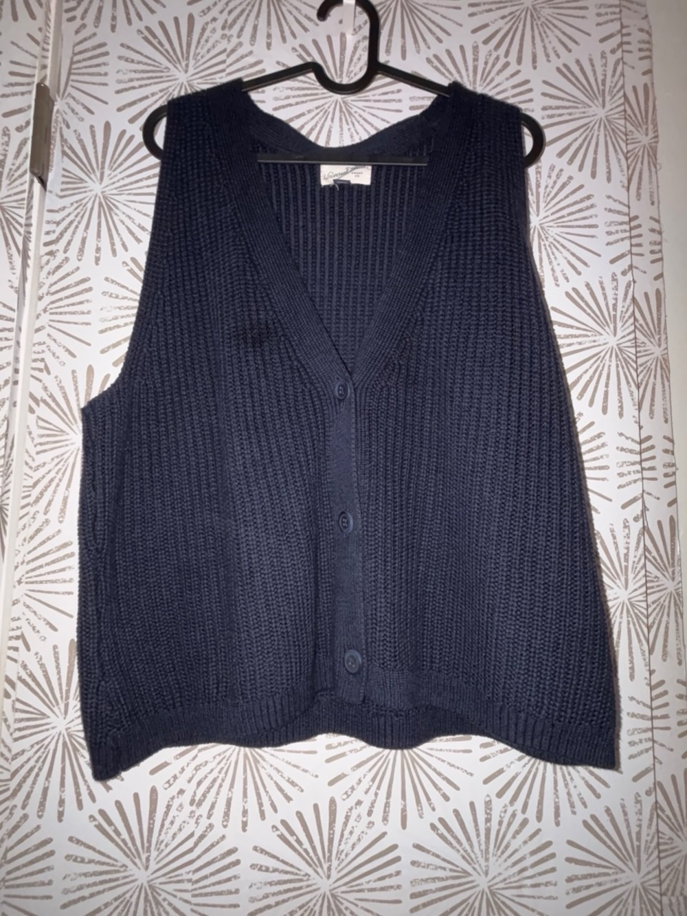 Universal Thread Navy Ribbed Button-Up Knit Vest
